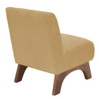 Corduroy Aremless Accent Chair with Solid Wood Legs & Padded Seat