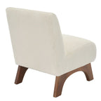 Corduroy Aremless Accent Chair with Solid Wood Legs & Padded Seat