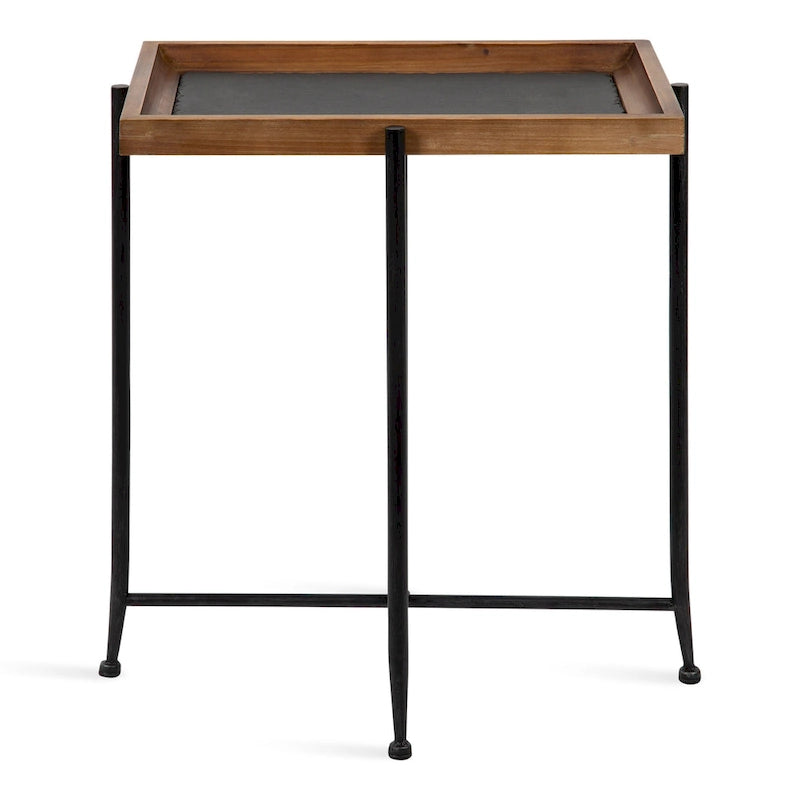 Kate and Laurel Macabe Wood and Iron Accent Table - 19.75x13.5x23.25