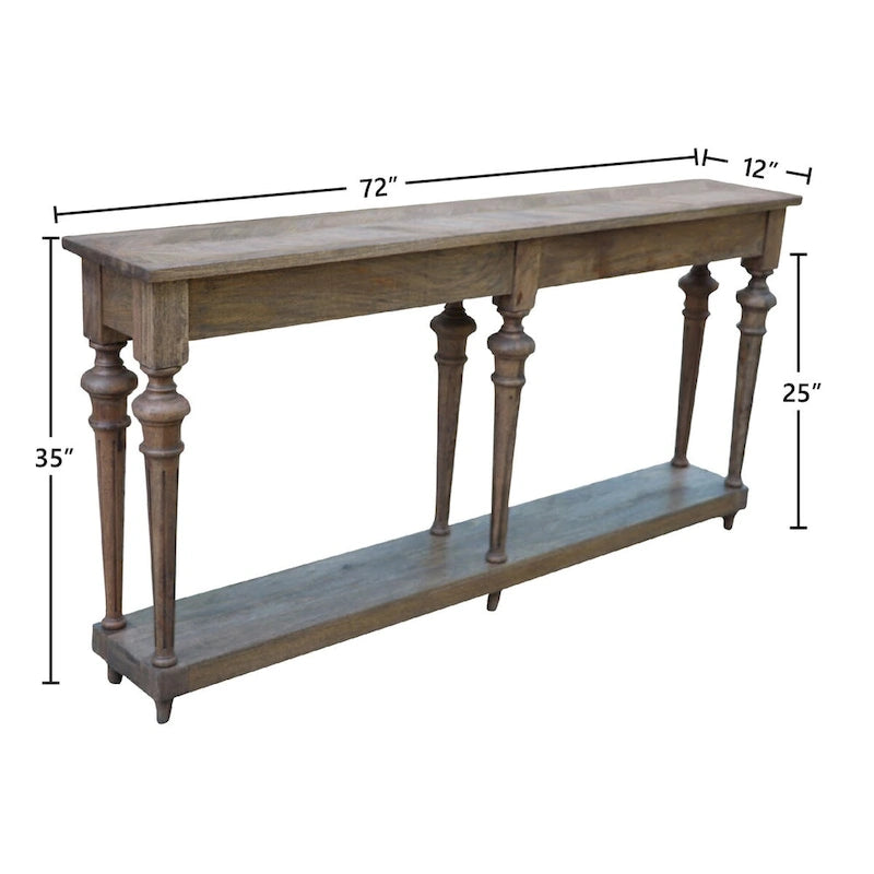 Arin 72-inch Traditional Turned Leg Console Table, Mango Hardwood