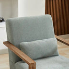 30.3W Swivel Modern Upholstered Accent Chair with Solid Wood Armrests