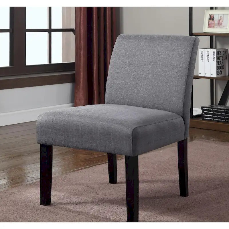 US Pride Furniture Wood Mottled Fabric Accent Chair with Solid Wood Legs (Set of 2)