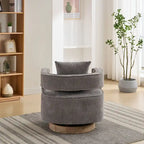 29.1W Swivel Accent Open Back Chair With Weathered Base
