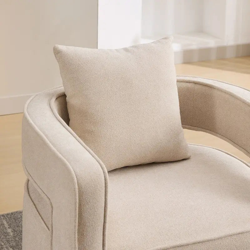 29.1W Swivel Accent Open Back Chair With Weathered Base