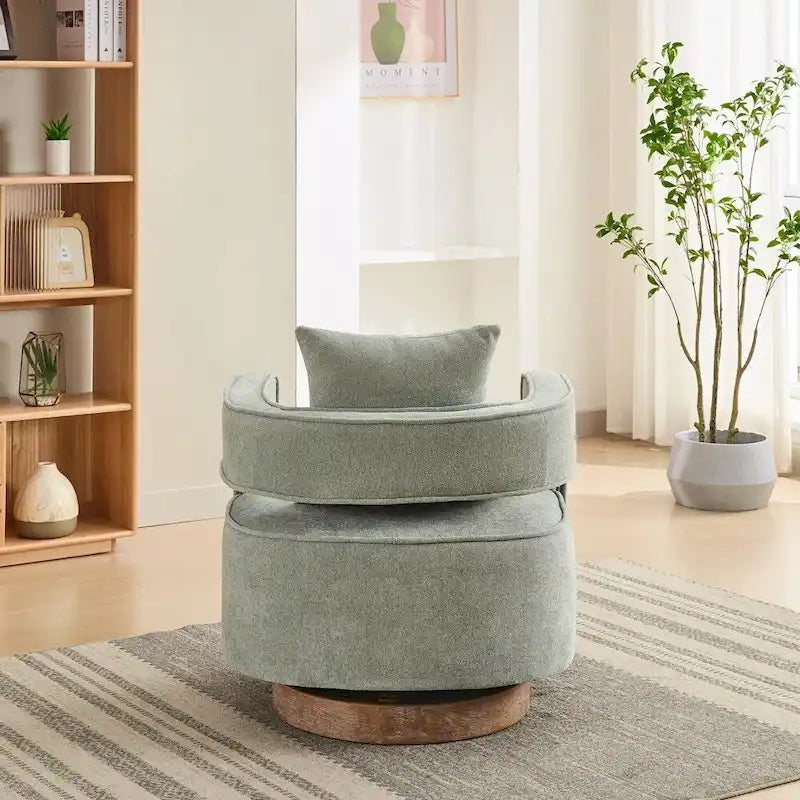 29.1W Swivel Accent Open Back Chair With Weathered Base