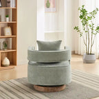 29.1W Swivel Accent Open Back Chair With Weathered Base