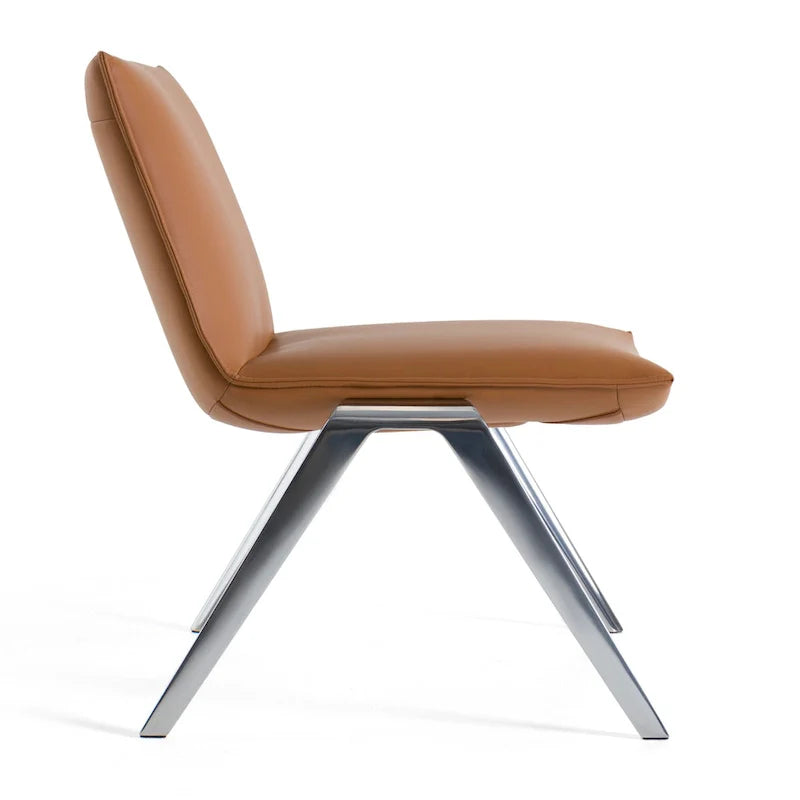 Modrest Cedric Modern Camel Vegan Leather Office Side Chair