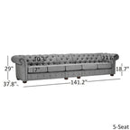 Knightsbridge Light-grey Extra Long Chesterfield Sofa by iNSPIRE Q Artisan