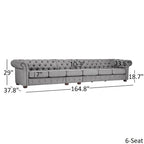 Knightsbridge Light-grey Extra Long Chesterfield Sofa by iNSPIRE Q Artisan