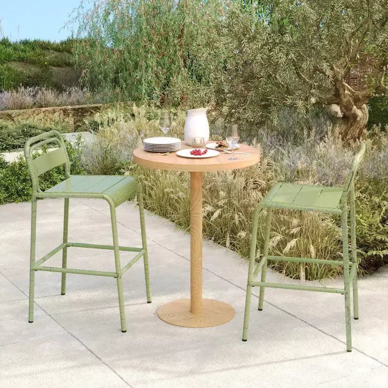 Christopher Knight Home Nathan Modern Outdoor Iron Bar Stools (Set of 2)