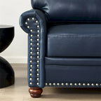 Leather Single Sofa Chair with Wood Leg and Nails Decoration