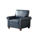 Leather Single Sofa Chair with Wood Leg and Nails Decoration