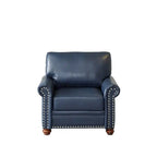 Leather Single Sofa Chair with Wood Leg and Nails Decoration