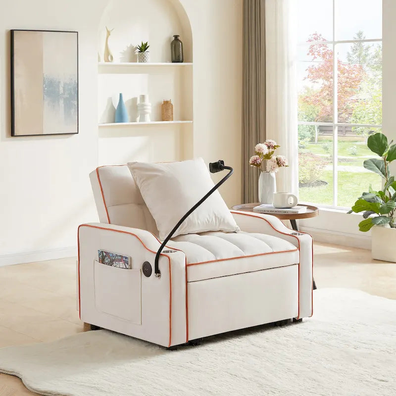 Convertible Sleeper Chair Sofa Bed Adjustable