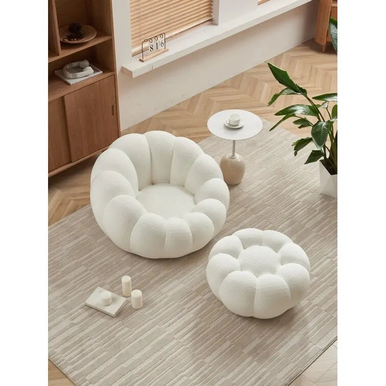 Tristica 3D Fabric Upholstered Accent Chair and Ottoman