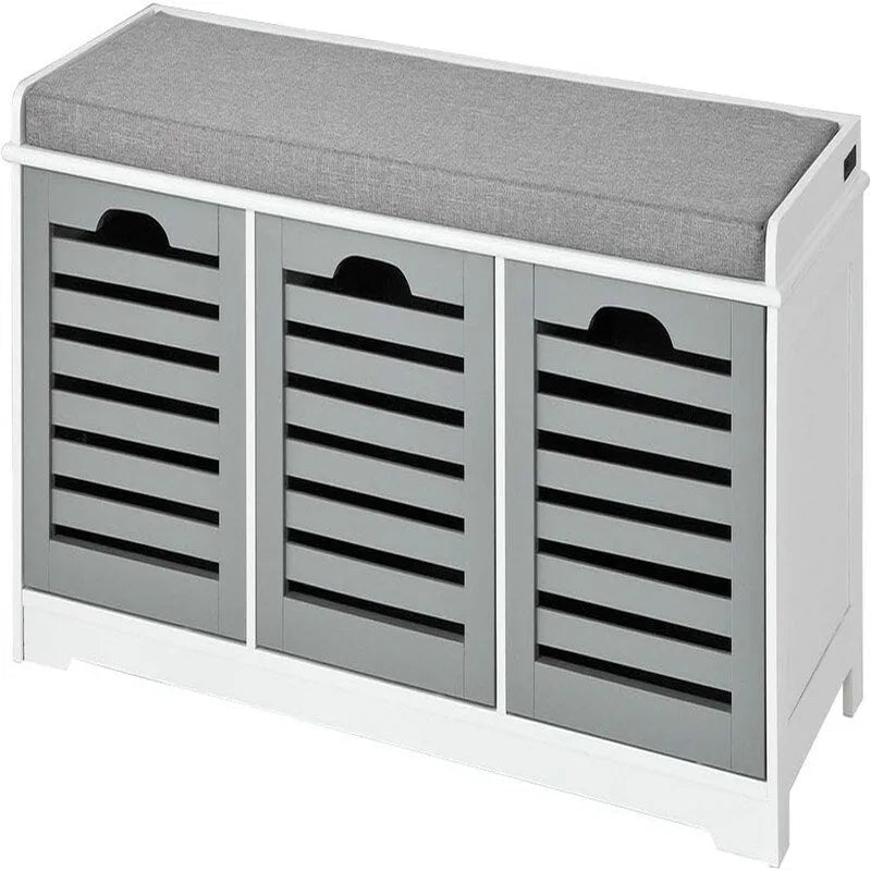Storage Bench with 3 Drawers - 13.78D x 41.34W x 16.93H