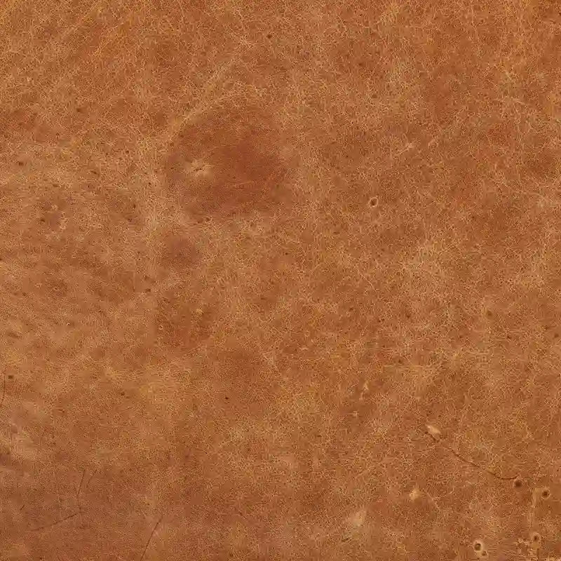 Poly & Bark Turin Ottoman in Cognac Tan with Wood Legs - Full Grain Genuine Italian Leather
