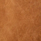 Poly & Bark Turin Ottoman in Cognac Tan with Wood Legs - Full Grain Genuine Italian Leather