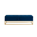 58.6 Bed Bench Metal Base with Storage Pink Velvet