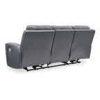 Signature Design by Ashley Mindanao Steel Power Reclining Sofa - 89W x 42D x 43H