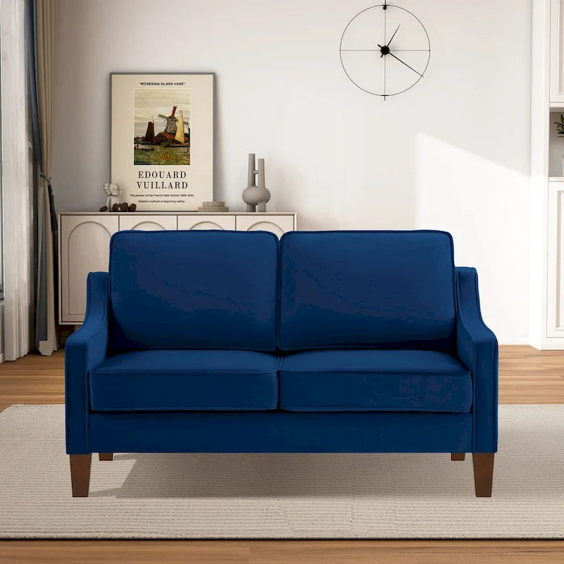 Modern Velvet Loveseat 2 Seater Sofa For Living Room