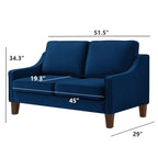 Modern Velvet Loveseat 2 Seater Sofa For Living Room