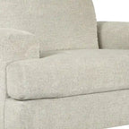 Fabric Upholstered Chair and a Half with T Cushioned Seat, Light Gray
