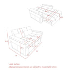 2-Seat Sleeper Sofa Bed with USB Power Outlet, Side Pockets and Lumbar Pillow