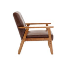 Mid-Century Modern Wooden Upholstered Accent Arm Chair