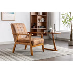 Mid-Century Modern Wooden Upholstered Accent Arm Chair