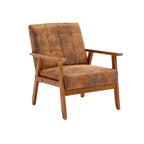 Mid-Century Modern Wooden Upholstered Accent Arm Chair