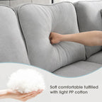 89*89 Oversized Velvet Modern Sectional Sofa,Large L Shaped Upholstered Indoor Furniture with Double Cushions,Grey