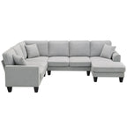 89*89 Oversized Velvet Modern Sectional Sofa,Large L Shaped Upholstered Indoor Furniture with Double Cushions,Grey