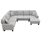 89*89 Oversized Velvet Modern Sectional Sofa,Large L Shaped Upholstered Indoor Furniture with Double Cushions,Grey