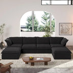 163 U-Shaped Convertible Modular Sectional Sofa, Down Filled Comfort Overstuffed Upholstered