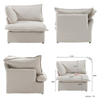163 U-Shaped Convertible Modular Sectional Sofa, Down Filled Comfort Overstuffed Upholstered