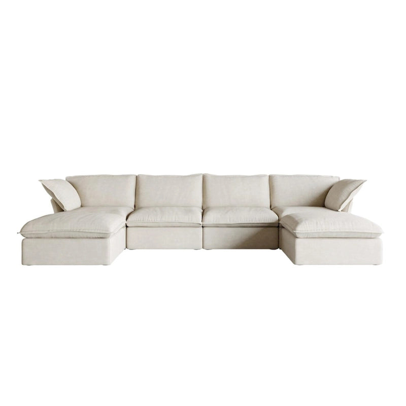 163 U-Shaped Convertible Modular Sectional Sofa, Down Filled Comfort Overstuffed Upholstered