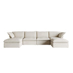 163 U-Shaped Convertible Modular Sectional Sofa, Down Filled Comfort Overstuffed Upholstered