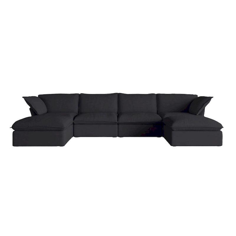163 U-Shaped Convertible Modular Sectional Sofa, Down Filled Comfort Overstuffed Upholstered
