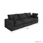 3PCS Living Room Sofa Set, Cloud Modular Sectional Sofa with Storage Ottoman
