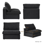 3PCS Living Room Sofa Set, Cloud Modular Sectional Sofa with Storage Ottoman