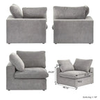 3PCS Living Room Sofa Set, Cloud Modular Sectional Sofa with Storage Ottoman
