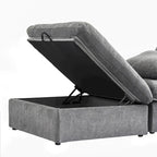 3PCS Living Room Sofa Set, Cloud Modular Sectional Sofa with Storage Ottoman