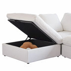 3PCS Living Room Sofa Set, Cloud Modular Sectional Sofa with Storage Ottoman