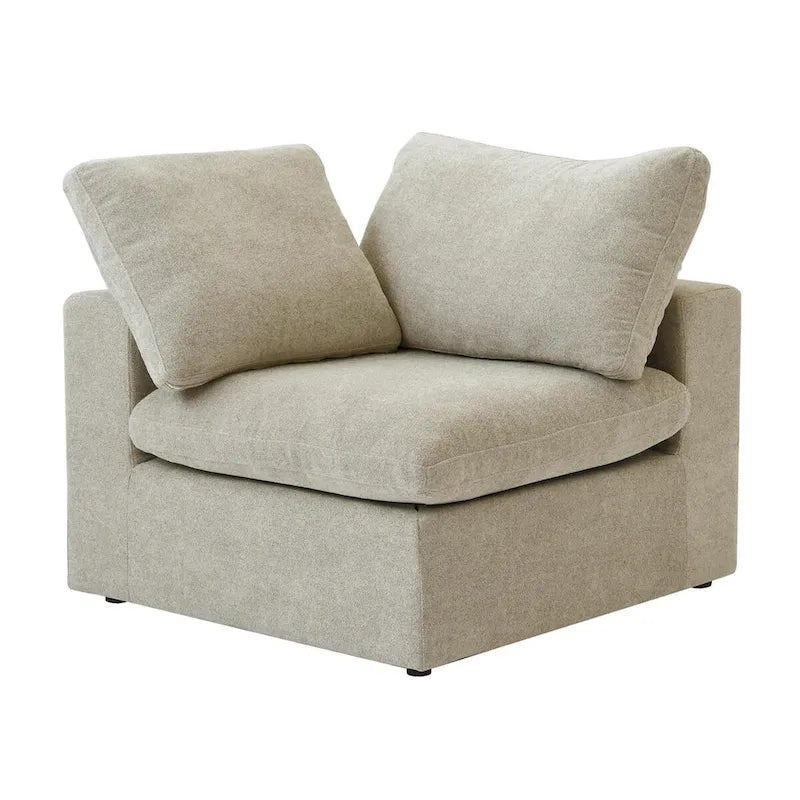 3PCS Living Room Sofa Set, Cloud Modular Sectional Sofa with Storage Ottoman