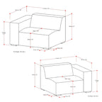 WyndenHall Biggs 2-Seater Modular Sofa