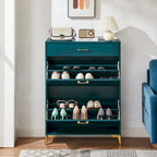 Shoe Storage Cabinet for Entryway, Free Standing Organizer with 2 Flip Drawers, Hidden Shoe Rack for Doorway Hallway Closet