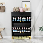 Shoe Storage Cabinet for Entryway, Free Standing Organizer with 2 Flip Drawers, Hidden Shoe Rack for Doorway Hallway Closet