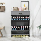 Shoe Storage Cabinet for Entryway, Free Standing Organizer with 2 Flip Drawers, Hidden Shoe Rack for Doorway Hallway Closet