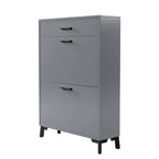 Shoe Storage Cabinet for Entryway, Free Standing Organizer with 2 Flip Drawers, Hidden Shoe Rack for Doorway Hallway Closet